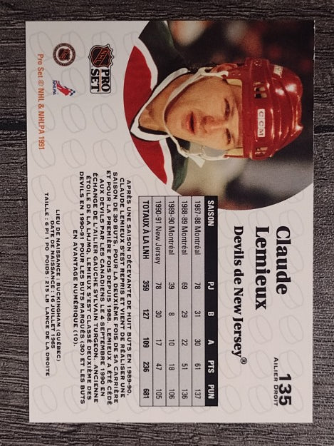 1991-92 Pro Set French #135 Claude Lemieux