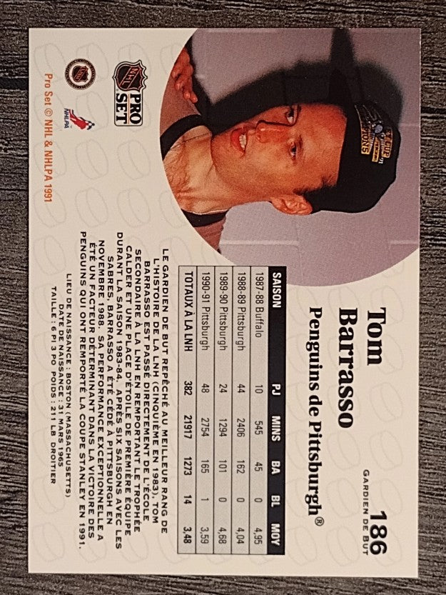 1991-92 Pro Set French #186 Tom Barrasso