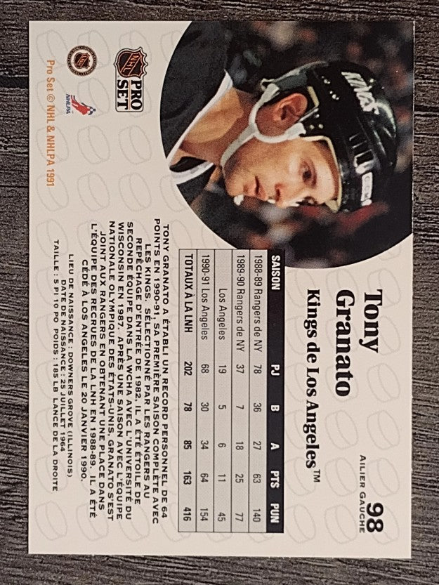 1991-92 Pro Set French #98 Tony Granato