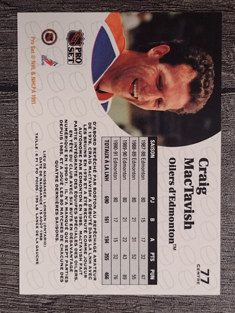 1991-92 Pro Set French #77 Craig MacTavish