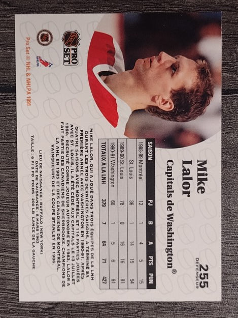 1991-92 Pro Set French #255 Mike Lalor