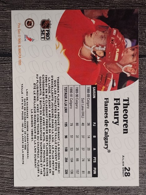 1991-92 Pro Set French #28 Theo Fleury