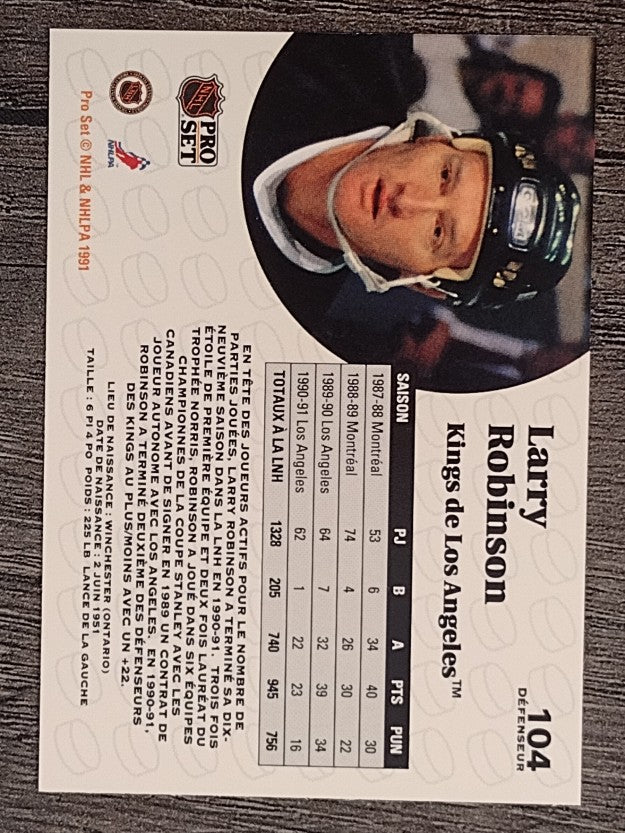 1991-92 Pro Set French #104 Larry Robinson