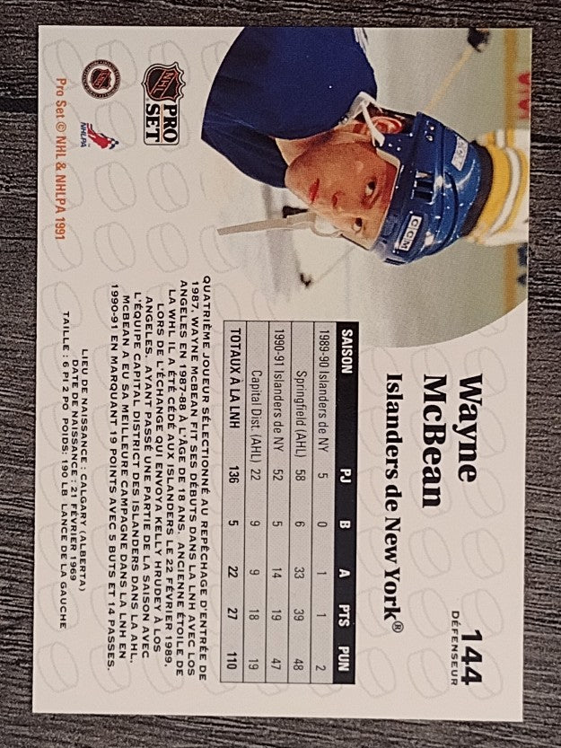 1991-92 Pro Set French #144 Wayne McBean