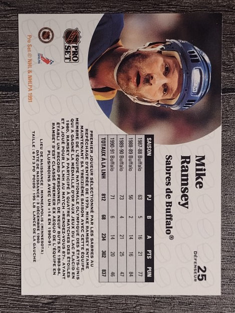 1991-92 Pro Set French #25 Mike Ramsey