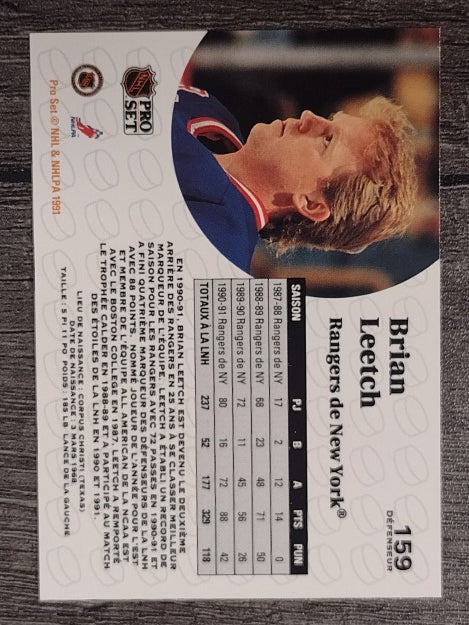 1991-92 Pro Set French #159 Brian Leetch