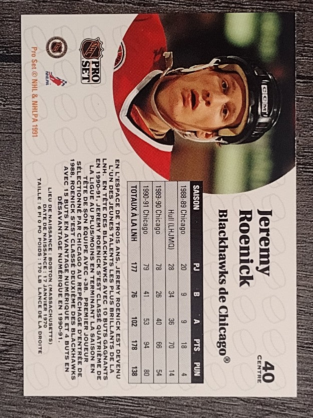 1991-92 Pro Set French #40 Jeremy Roenick