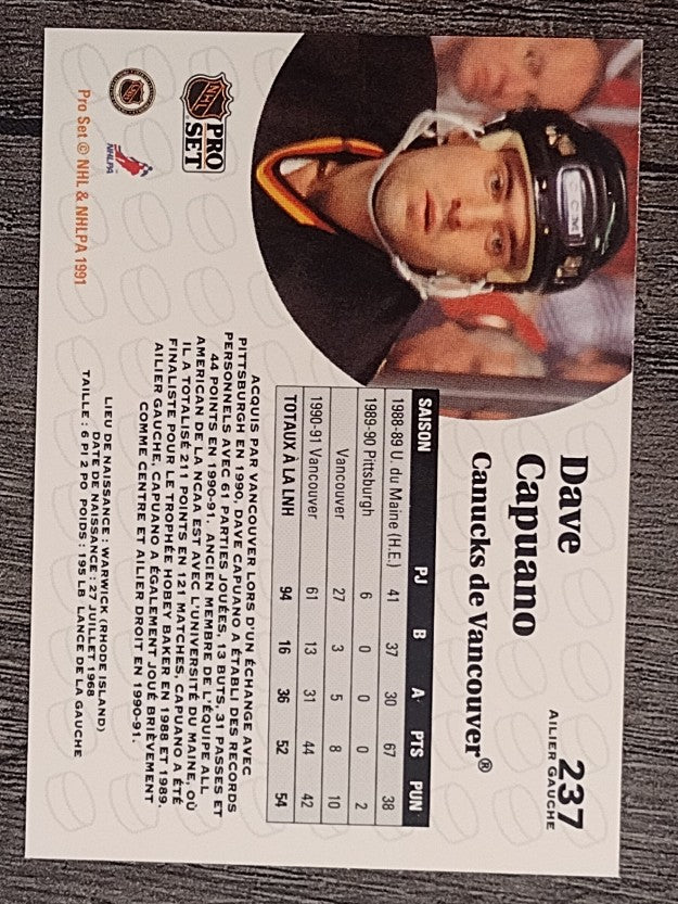 1991-92 Pro Set French #237 Dave Capuano
