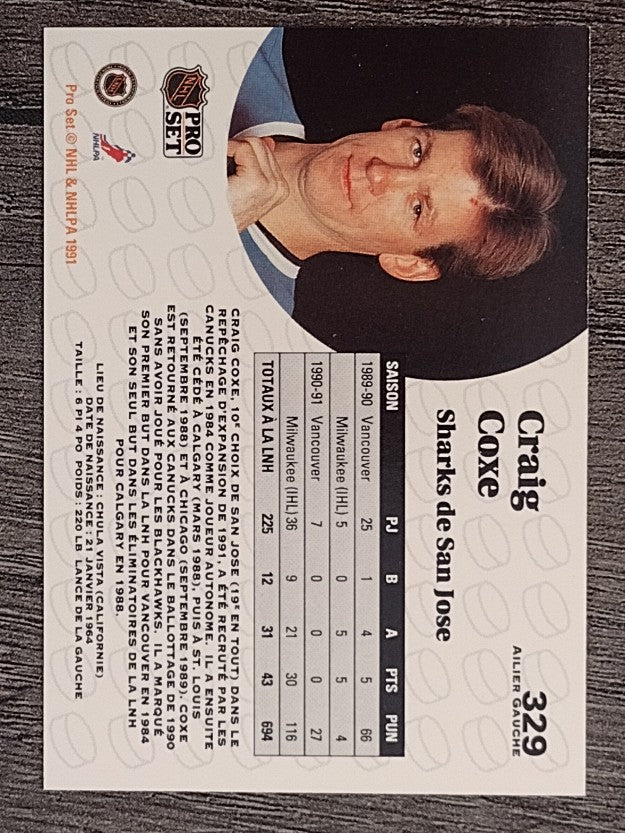1991-92 Pro Set French #329 Craig Coxe