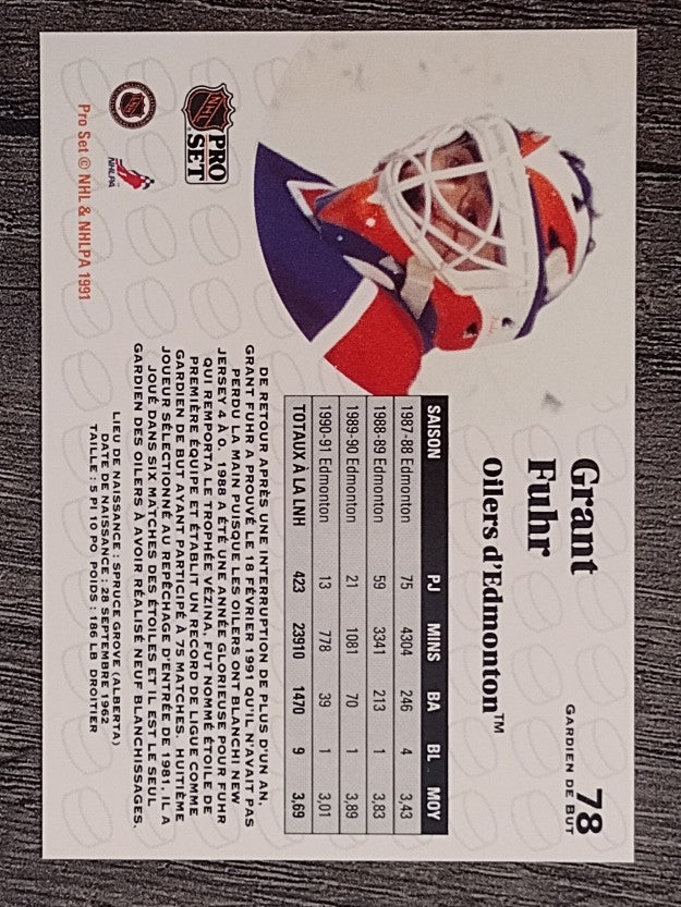 1991-92 Pro Set French #78 Grant Fuhr