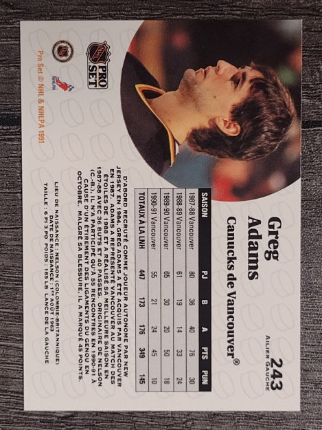 1991-92 Pro Set French #243 Greg Adams