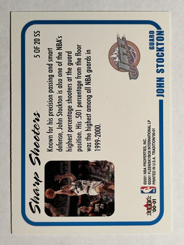 2000-01 Fleer Sharpshooters #SS5 John Stockton