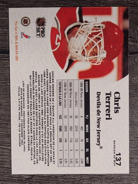 1991-92 Pro Set French #137 Chris Terreri