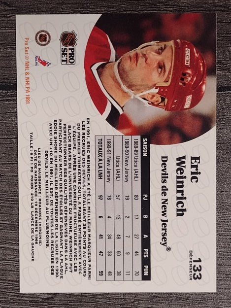 1991-92 Pro Set French #133 Eric Weinrich