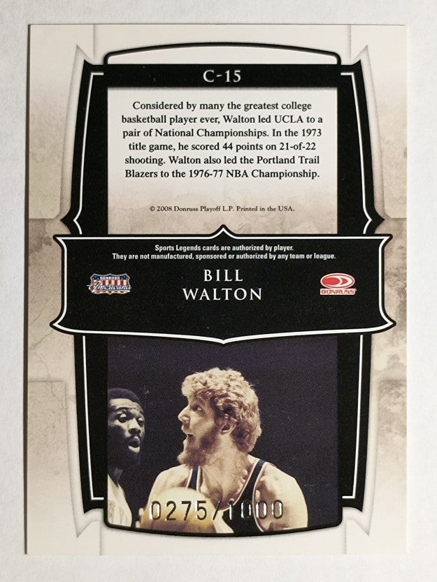 2008 Donruss Sports Legends Champions #15 Bill Walton