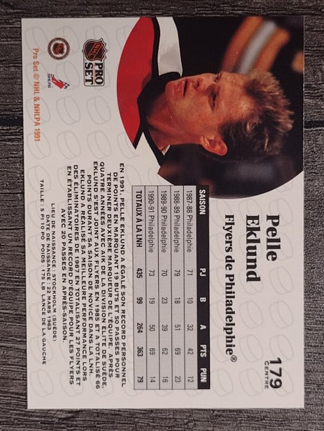 1991-92 Pro Set French #179 Pelle Eklund