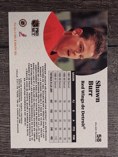 1991-92 Pro Set French #58 Shawn Burr