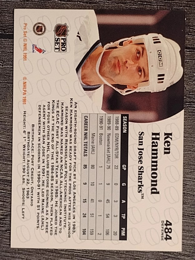 1991-92 Pro Set #484 Ken Hammond RC