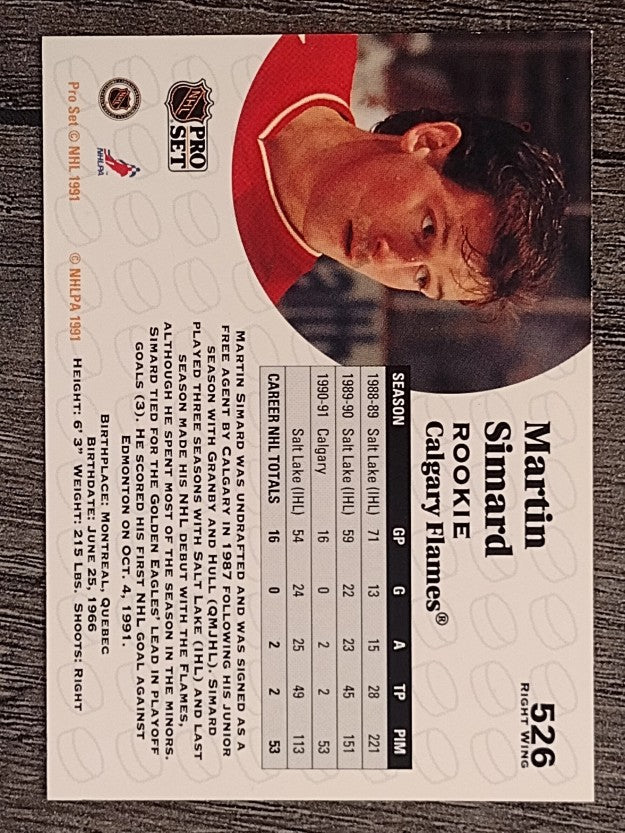 1991-92 Pro Set #526 Martin Simard