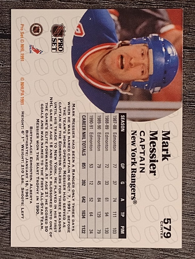 1991-92 Pro Set #579 Mark Messier CAP