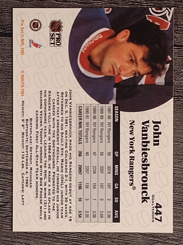 1991-92 Pro Set #447 John Vanbiesbrouck