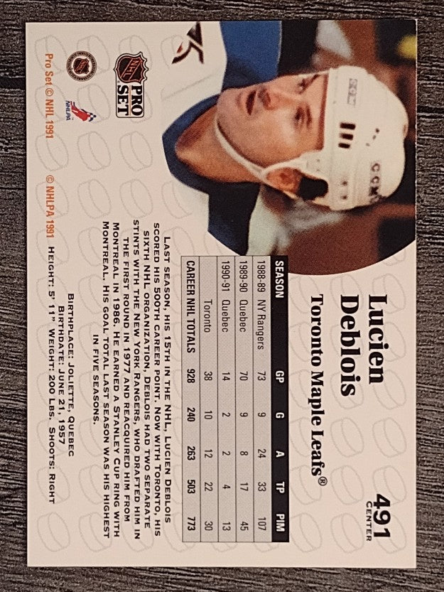 1991-92 Pro Set #491 Lucien DeBlois
