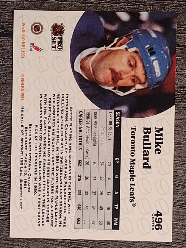 1991-92 Pro Set #496 Mike Bullard
