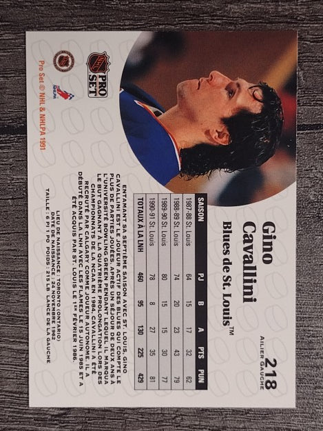 1991-92 Pro Set French #218 Gino Cavallini