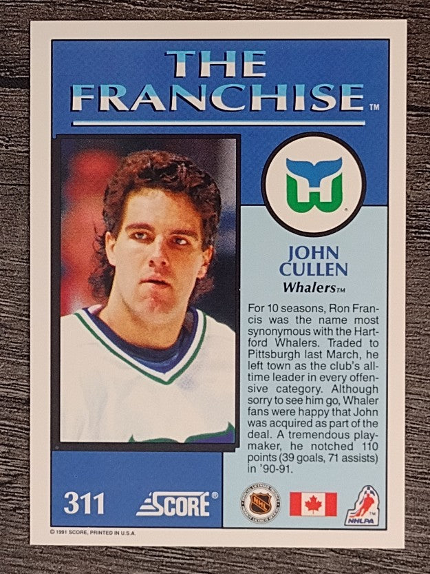 1991-92 Score Canadian English #311 John Cullen FRAN