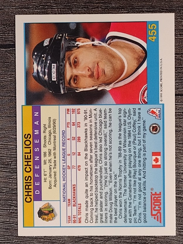 1991-92 Score Canadian English #455 Chris Chelios