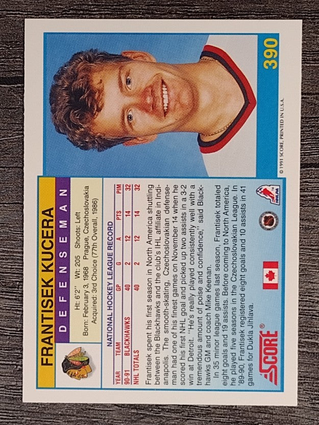 1991-92 Score Canadian English #390 Frantisek Kucera