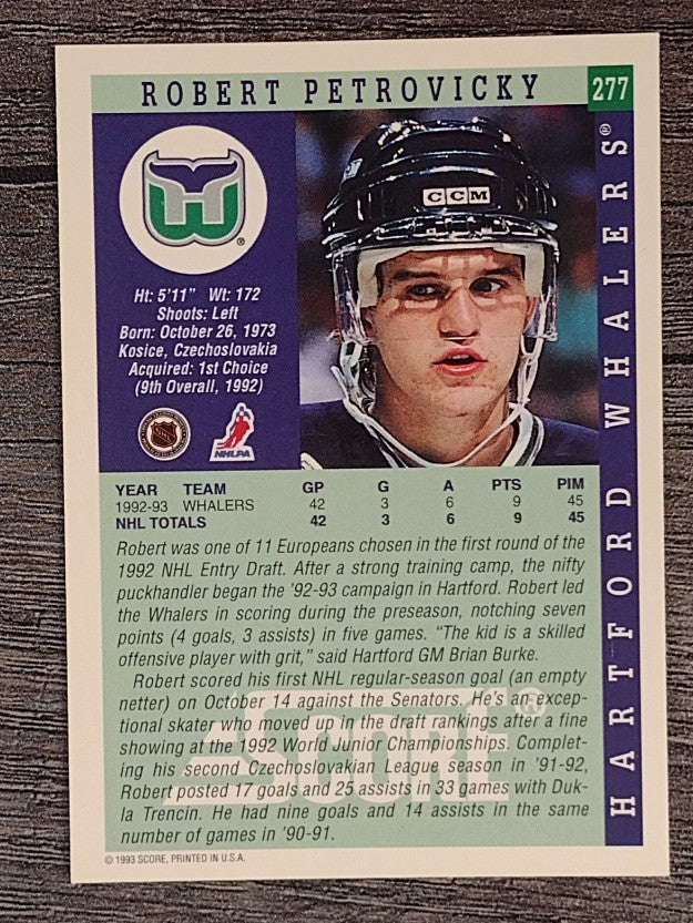 1993-94 Score #277 Robert Petrovicky
