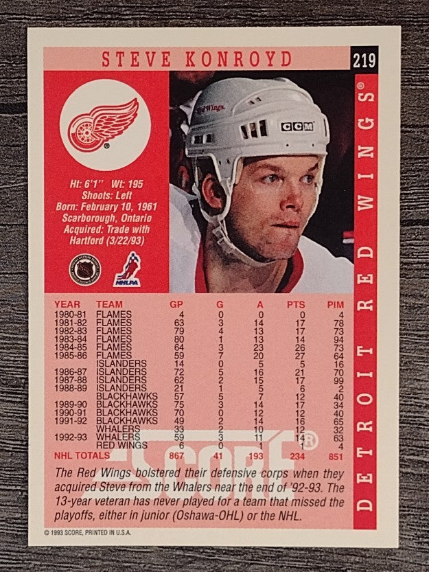 1993-94 Score #219 Steve Konroyd