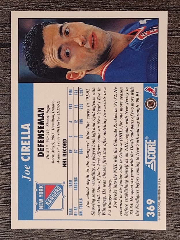 1992-93 Score #369 Joe Cirella