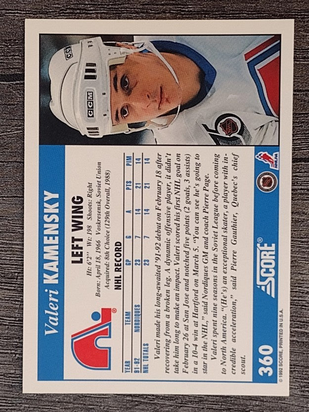 1992-93 Score #360 Valeri Kamensky
