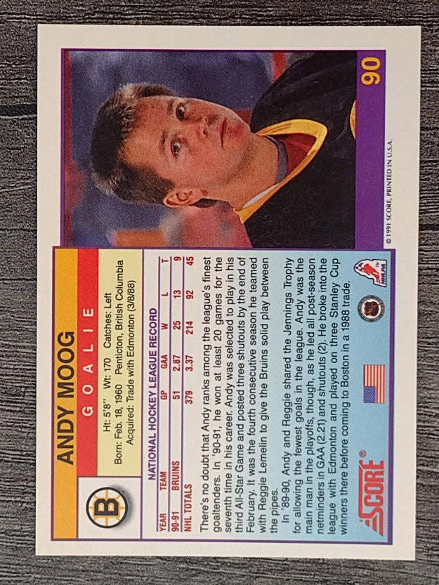 1991-92 Score American #90 Andy Moog