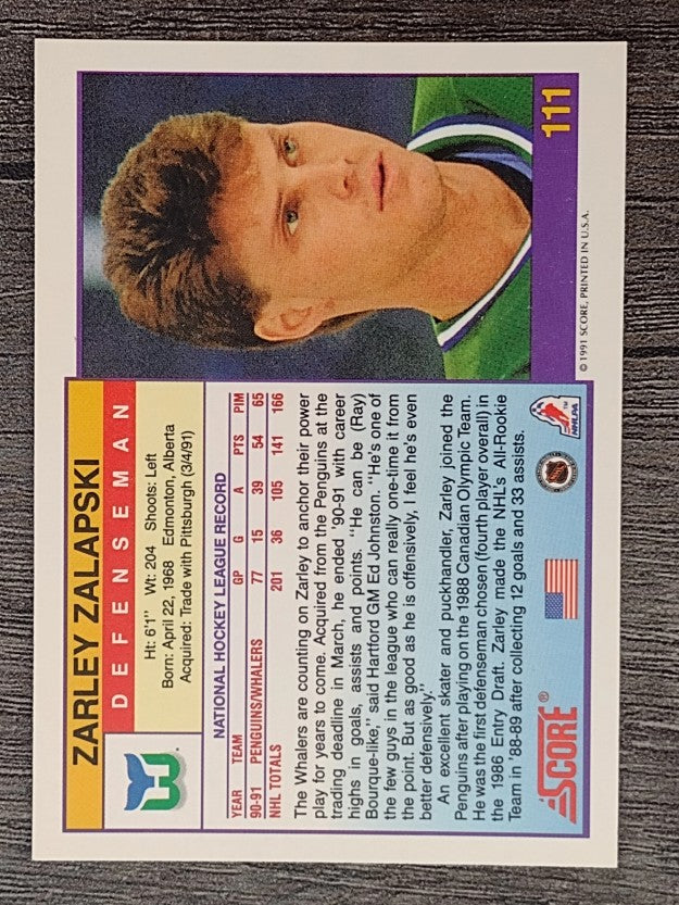 1991-92 Score American #111 Zarley Zalapski