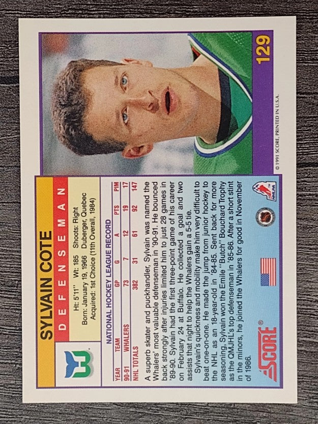 1991-92 Score American #129 Sylvain Cote