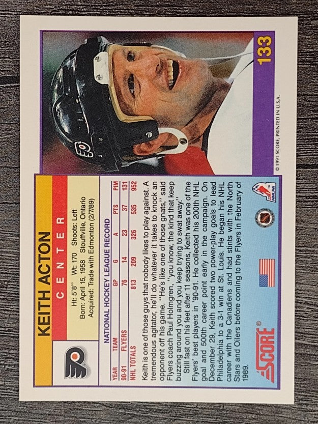 1991-92 Score American #133 Keith Acton