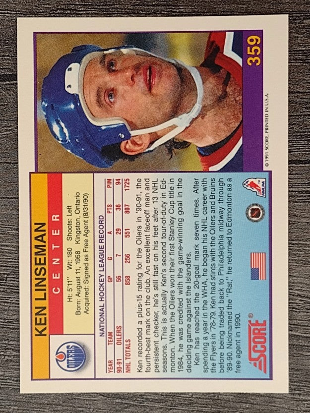 1991-92 Score American #359 Ken Linseman