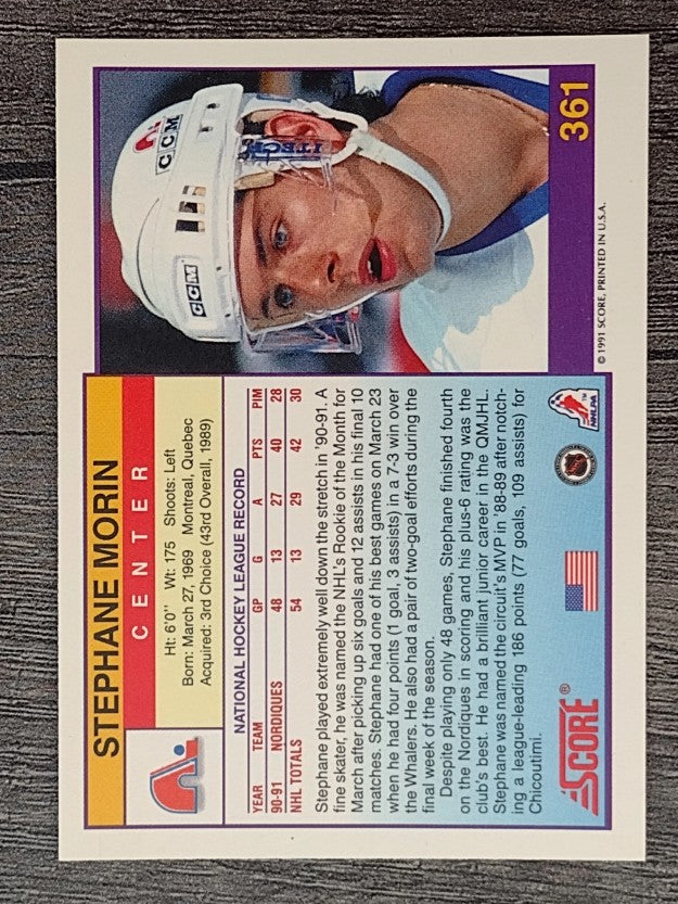 1991-92 Score American #361 Stephane Morin