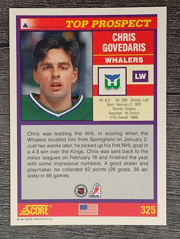 1991-92 Score American #325 Chris Govedaris TP