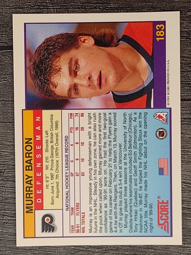 1991-92 Score American #183 Murray Baron