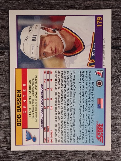 1991-92 Score American #179 Bob Bassen