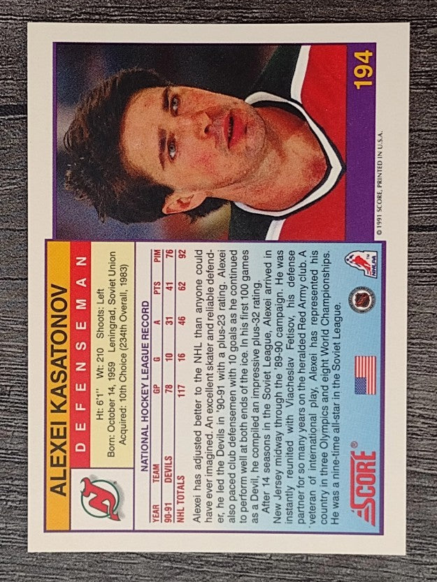1991-92 Score American #194 Alexei Kasatonov