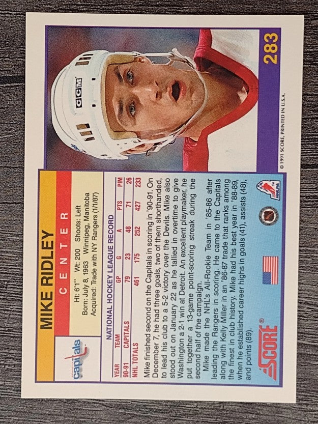 1991-92 Score American #283 Mike Ridley