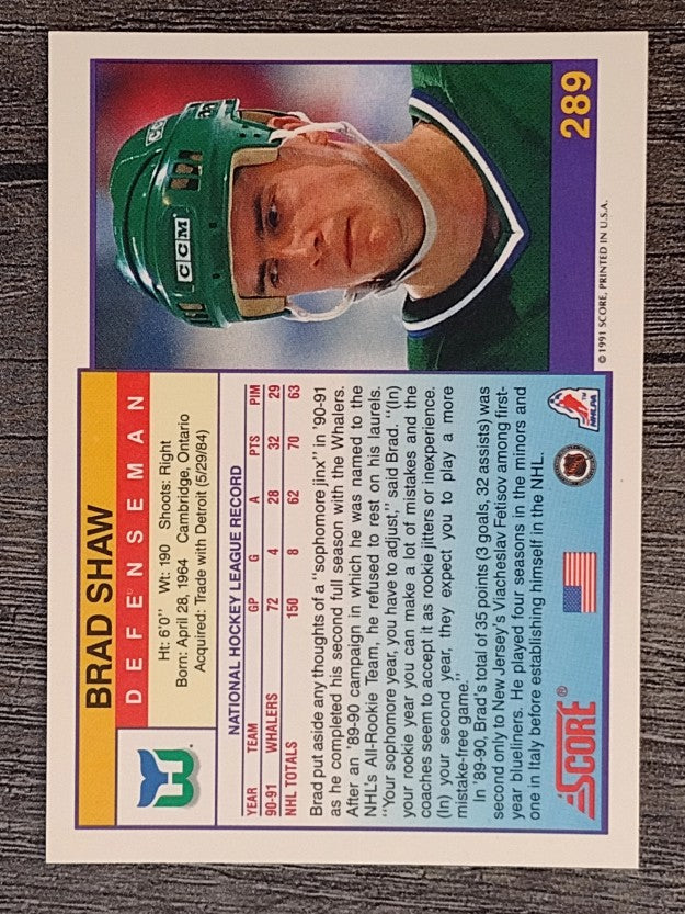 1991-92 Score American #289 Brad Shaw