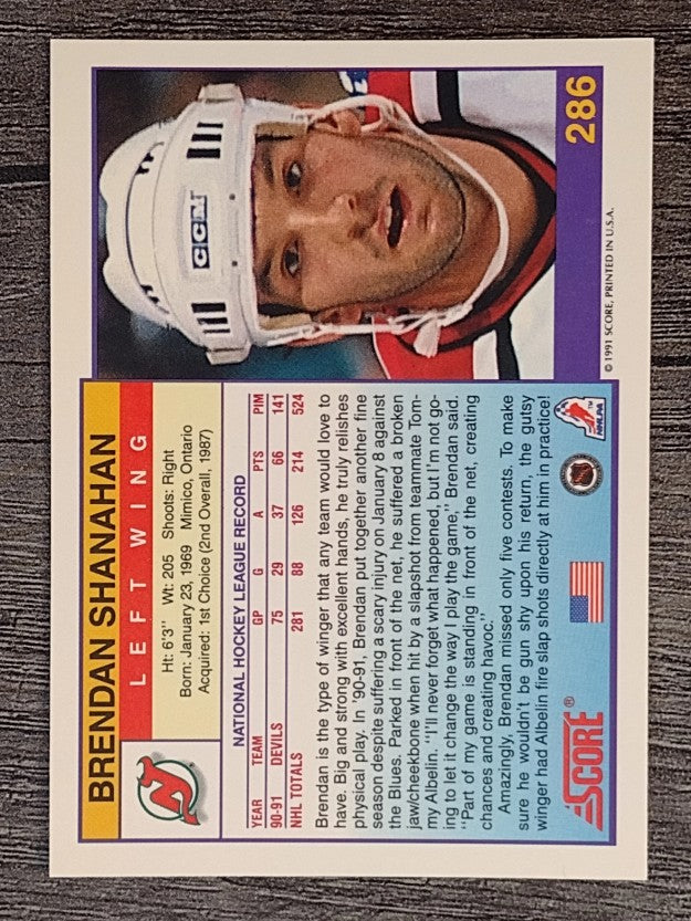 1991-92 Score American #286 Brendan Shanahan