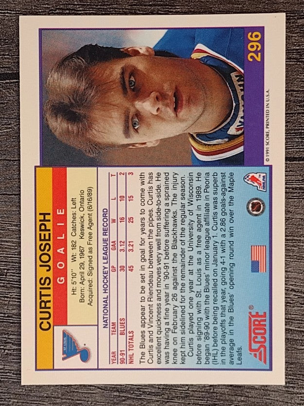 1991-92 Score American #296 Curtis Joseph
