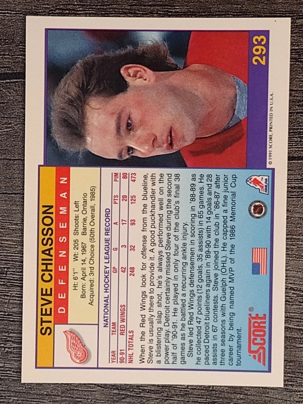 1991-92 Score American #293 Steve Chiasson